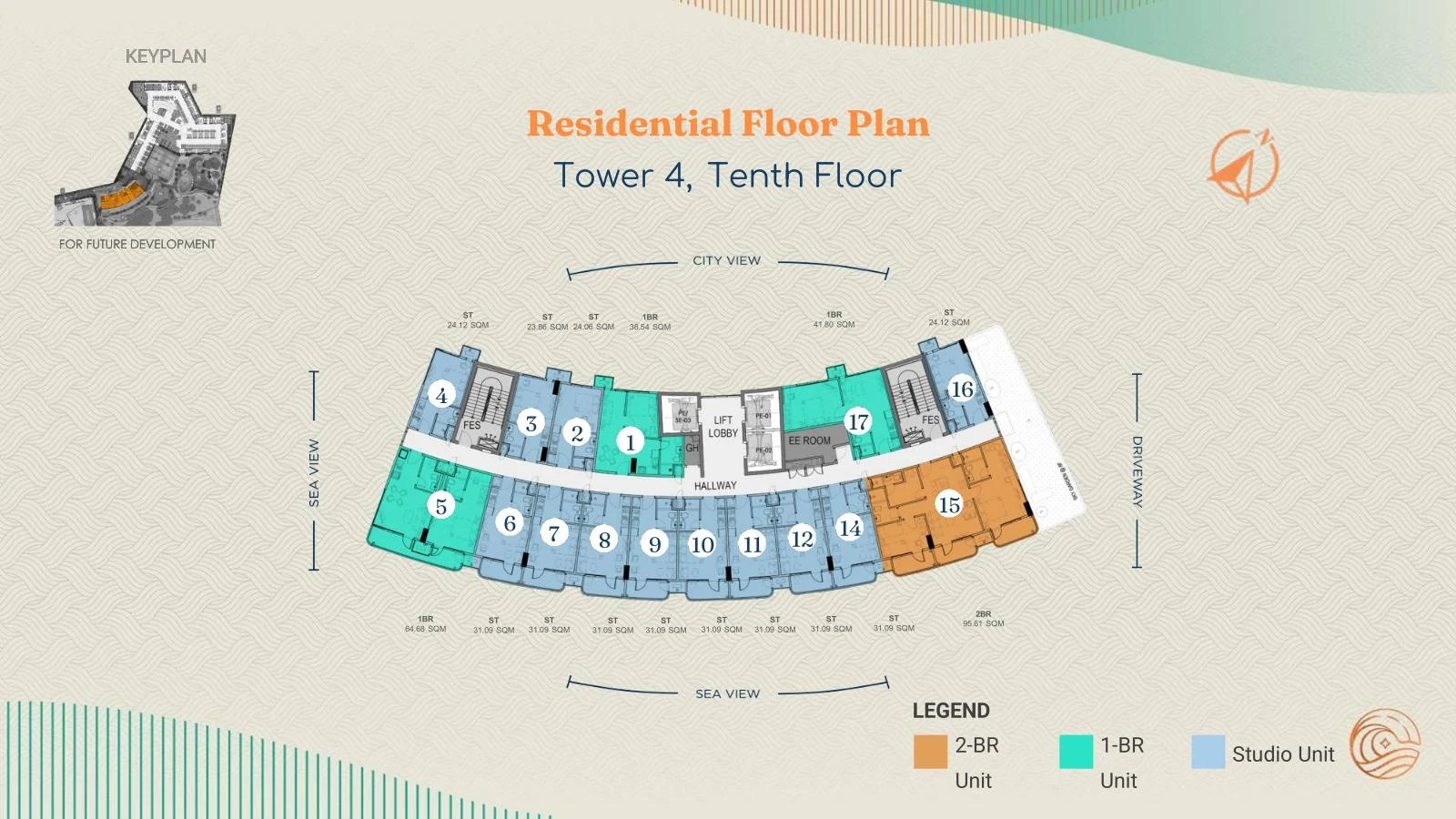 Costa Mira Tower 4 Tenth floor residences plan