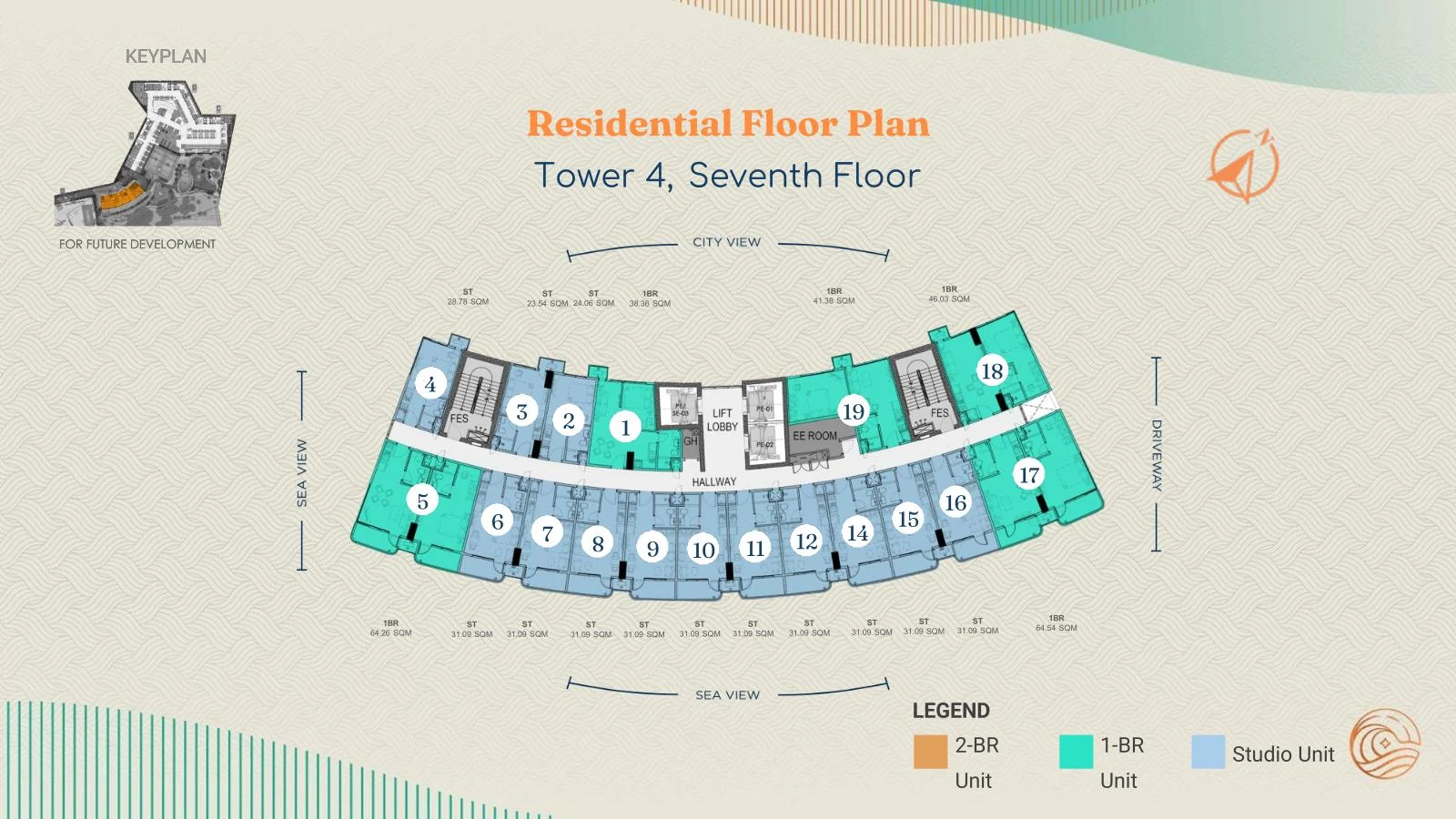 Costa Mira Tower 4 Seventh floor residences plan