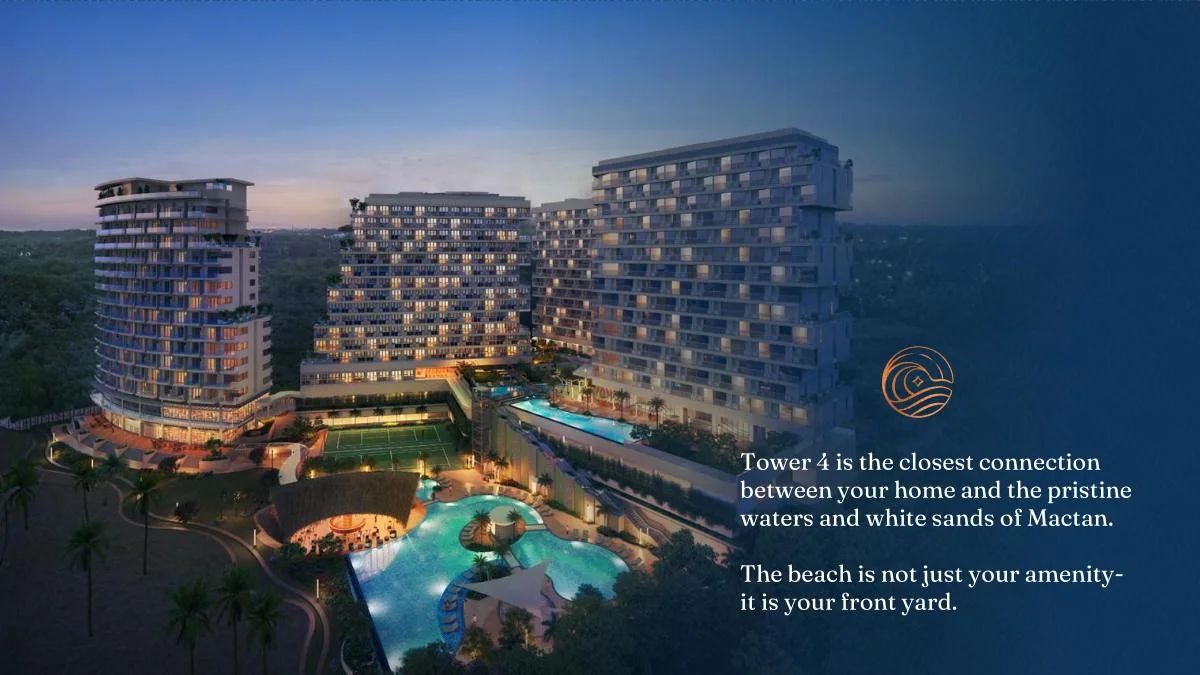 Architect's perspective showing Costa Mira Tower 4 beside the beachfront